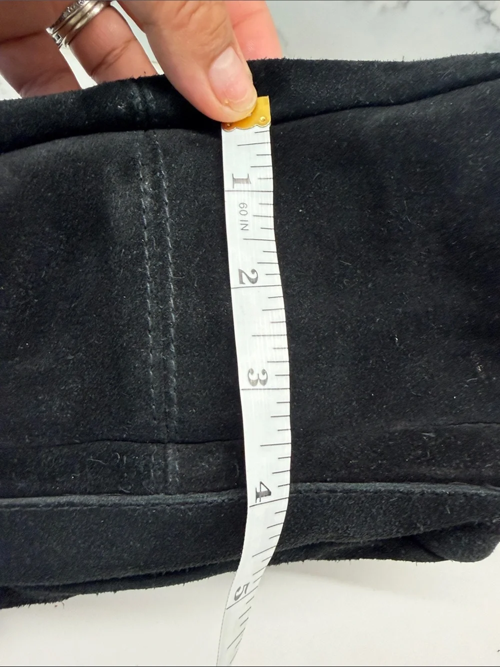 Free People Black Suede Bag with Front Zip Pocket